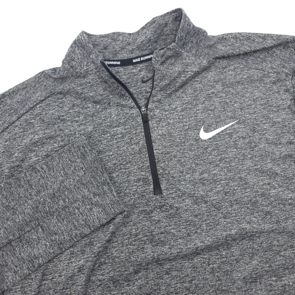 Nike Running Dri-FIT 1/2 Zip Pullover Men Medium Gray Dollar General Logo DH4949
